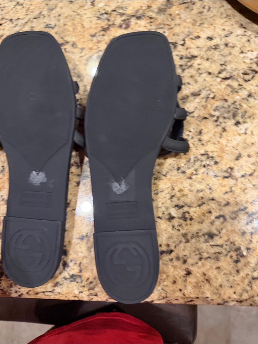 Gucci Matte Black Interlocking GG Slide Sandals - Picture 2 of 3